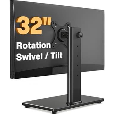 TAVR Furniture Single Monitor Stand VESA Mount for 13-32 Inch Screens (Black, Single monitor)