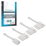 Litcessory 6-Pin to Cut-End Extension Connector for Philips Hue Lightstrip Plus (2in, 4 Pack, White - Micro 6-PIN V4 / Solo Lightstrip)