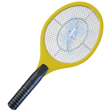ASISNAI Bug Zapper 18" Electric Fly & Mosquito Swatter Racket - Outdoor/Indoor Killer for Flies, Battery-Operated Tennis Killing Zap, 3000 Volts Electronic Catcher, 2 AA Batteries Included - Yellow