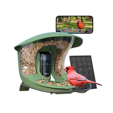 Birdfy 2 Smart Bird Feeder with Camera, Dual-Lens (2K+1080P) Camera for Live Streaming & Close-Up Photos, AI Identifies Bird Species, Solar-Powered Backyard Birdwatching Gift