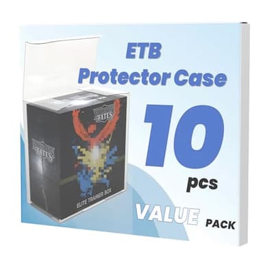 HOUSYLOVE PET Elite Trainer Box Case Protectors for Elite Trainer Boxes ETB (10 Pack) - 0.50mm Thick Clear PKMN Display Box - ETB Protector - PKMN Display Case (Pack of 10)