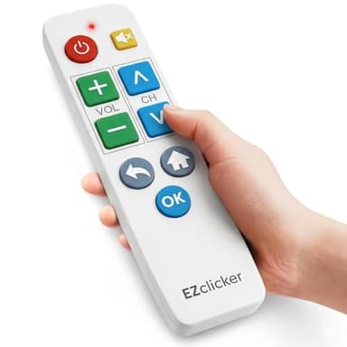 Big Button Universal TV Remote for Seniors, Simple Easy to Use, Dementia Products for Elderly, Works with Major TV Brands, NOT for Streaming (2xAAA Batteries Not Included) (White)