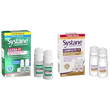 Systane Ultra Multi-Dose Preservative-Free Eye Drops Twin Pack (2x10ml) & Complete PF Multi-Dose Preservative Free Dry Eye Drops 20ml(Pack of 2 – 10mL Bottles) (Packaging May Vary)
