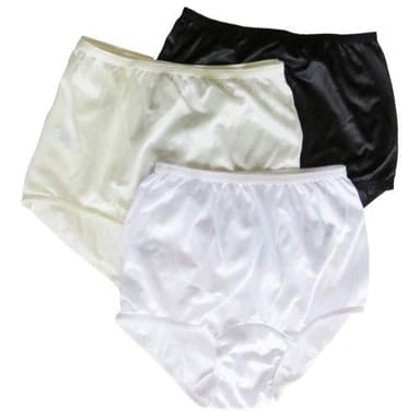 Women's Assorted Classic Nylon Panties Full Cut Briefs Size 9 (3-Pack)