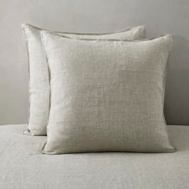 ATLINIA 100% Linen Pillowcases Set of 2, Euro Size 26" x 26" Pillow Case, Linen Pillow Sham