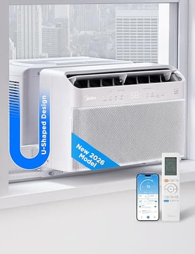 Midea 12,000 BTU U Shaped Smart Inverter Window Air Conditioner - Cools 550 Sq Ft, Ultra Quiet with Open Window Operation - Alexa/Google Assistant Compatible, 37% Energy Savings, Remote (2026 Edition)