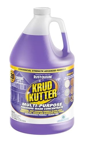 Krud Kutter Multi-Purpose Pressure Washer Concentrate & Manual Use Outdoor Cleaner | Deep Cleans Tough Dirt, Oil, Grease, and Stains for Vinyl, Concrete, Wood, Brick, Stone & More | 1 Gallon