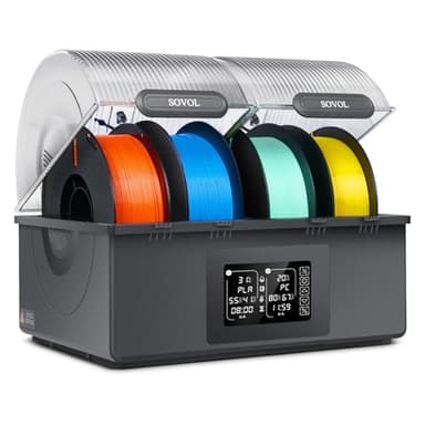 Sovol Filament Dryer 4 Spools, SH03 Dry Box with 85℃ Max Temp, Sealed Filament Storage Box with Auto Dehumiditification, Dual Independent Heating Chambers for PLA PETG ABS TPU ASA PC PA 1.75/2.85mm