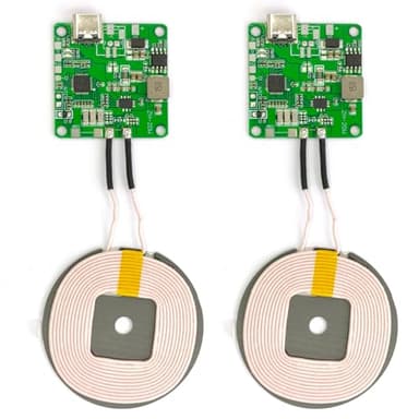 2Pcs 20W Max QI Wireless Charger PCBA Module Coil, DIY Fast Charging Circuit Board with Type-C Port, Overheating Protection for Car and Furniture Mods (Without Wire)