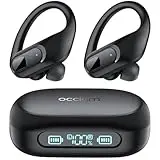 occiam Wireless Bluetooth Earbuds Sport Ear Buds Workout Headphones 96H Playback in-Ear Earphones with Earhooks Buit-in Mic Button Control Bass Stereo Headset for Gym Exercise Running Black