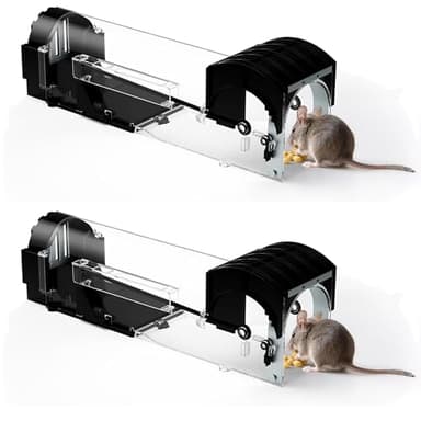 Humane Mouse Traps, 12.2 inches Enlarged No Kill Rat Live Traps 2 Pack for Chipmunks, Reusable Catch and Release Mice, Pet and Children Friendly Mouse Trap That Work