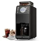 avigator Coffee Maker with Grinder, 24H Timer Programmable 5 Cup Hot and Iced Coffee Machine Features Removable Reservoir Glass Carafe for Home and Office, Black