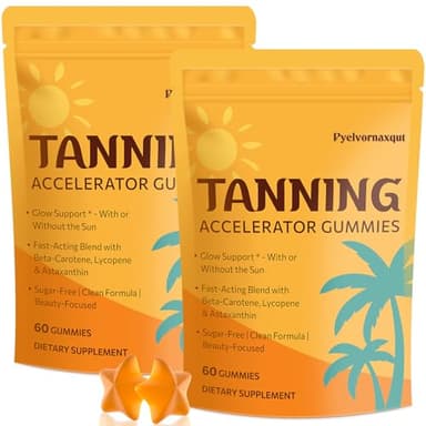 Tanning Gummies with Astaxanthin – Golden Glow & Skin Radiance – 120 Count