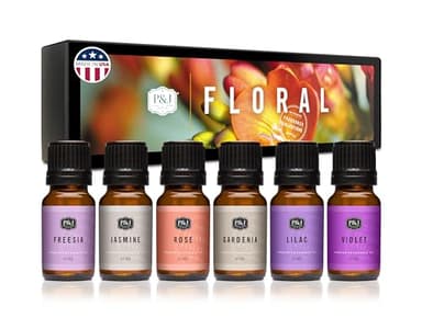 P&J Trading Fragrance Oil Floral Set | Violet, Jasmine, Rose, Lilac, Freesia, and Gardenia Candle Scents for Candle Making, Freshie Scents, Soap Making Supplies, Diffuser Oil Scents