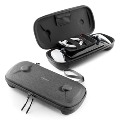 Spigen Klasden Designed for PlayStation Portal Remote Player Carrying Pouch Case Slim Fit Portable Protective EVA Hard Shell Pouch Travel Bag - Charcoal Gray