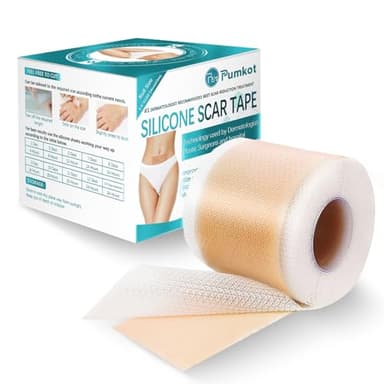 Pumkot Silicone Scar Sheets, Silicone Scar Tape(1.6” x 120” Roll-3M), Scar Removal Away Strips for Surgical Scars, Keloid, C-Section, Burn Et