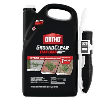 Ortho GroundClear Year Long Vegetation Killer with Comfort Wand - Ready-to-Use Weed Killer Spray, Kills Weeds and Grasses, Prevents Unwanted Growth for up to 1 Year, 1 gal.