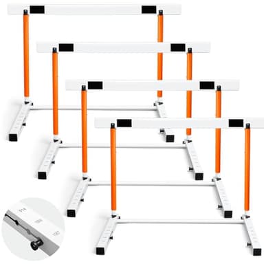 Blulu 4 Pcs Adjustable Track and Field Hurdles Height Sports Training Hurdle with Counterweight 30 to 42 Inch Heavy Duty Track and Field Equipment Practice Training for Athletes Adults