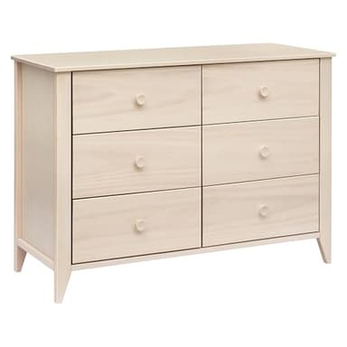 Babyletto Sprout 6-Drawer Dresser for Kids Bedroom - Baby Dresser for Nursery - Double Chest of Drawers for Boys and Girls - GREENGUARD Gold Certified Wood Dresser for Living Room - Washed Natural