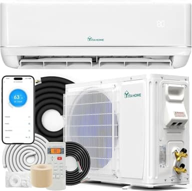 YITAHOME 21 SEER2 18000 BTU Mini Split Air Conditioner Heat Pump System, 208-230V Ductless Inverter System with Wi-Fi & Alexa Compatibility, Cover Up to 1250 Sq. Ft, Complete Installation Kit Included