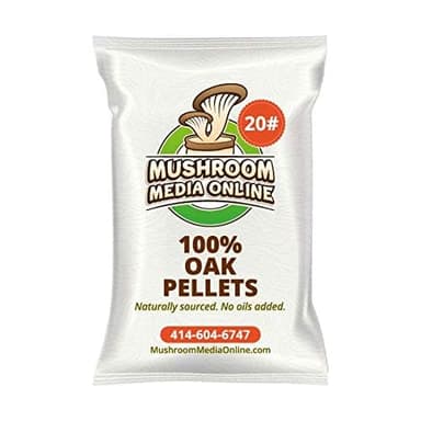 Premium 100% Oak Pellets – Pure Hardwood Substrate for Mushroom Cultivation | Ideal for Shiitake, Oyster, Reishi & More (20 Pounds)
