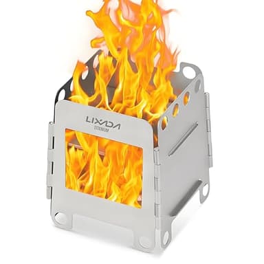 Lixada Camping Stove, Titanium Folding Wood Burning Stove Alcohol Burner Pocket Stove Portable Lightweight