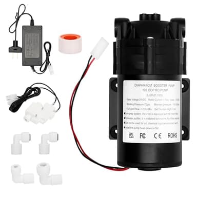 6800 Booster Pump Kit, Suitable for Household Reverse Osmosis Water Filtration System Standards or Manifolds up to 100 GPD,Bring a High-Voltage Switch