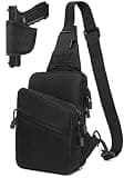 Vdones CCW Concealed Carry Chest Bag with Gun Holster, AdjustableTactical Sling Bag for Men, Crossbody EDC Gun Carry Bag for Handguns