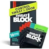 SweatBlock Max Clinical Antiperspirant for Men & Women | Armpit Anti Sweat Wipes for Excessive Sweating | Block Sweat for up to 7 days | 10 Wipes
