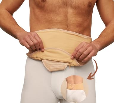 SIIL Ostomy Belt for Men & Women | FSA & FHA Approved | Premium Ostomy Bag Covers | Sports & Swimming | Colostomy Belts, Illeostomy Covers | Ostomy Wrap (Improved Zipper & Velcros) Made In EU (M)