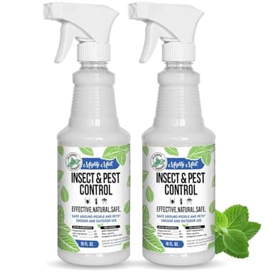 Mighty Mint Peppermint Oil Insect Repellent Spray – Natural Indoor & Outdoor Bug Control for Spiders, Ants, Roaches, and More – Plant-Based, Extra-Strong Formula - 16 oz (Pack of 2)