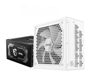 MSI MAG A1000GL PCIE5 White, Fully Modular Compact Gaming 1000W Power Supply, 80+ Gold, ATX 3.1 & PCIe 5.1 Ready, Native Dual-Color 12V-2x6 Cable, Low-Noise, Embossed Jacket Cables, 10 Year Warranty