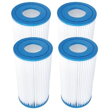 Jvfnxpm Type A or C Pool Filter Cartridges for in-tex 59900E / 29000E Type A or Type C Best-Way Type 3 (Type III) Replacement Pool Filter Pumps (4 Pack)