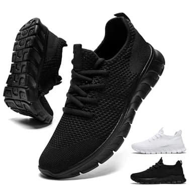 YRLTYO Walking Shoes Women Running Tennis Sneakers Non Slip Gym Workout Athletic Lightweight Comfortable Fashion Sport Mesh Casual Shoe Black Size 8.5