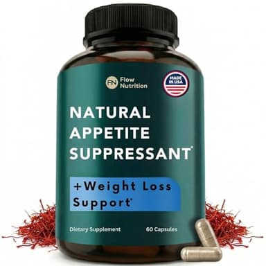 FLOWNUTRITION Natural Appetite Suppressant for Women & Men – Non-Stimulant Satiety Support & Holistic Daily Formula. Helps Control Hunger & Curb Cravings Naturally – 60 Veggie Capsules