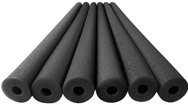 Play22 Pool Noodles Foam 6 Pack - Extra Dense Soft Black Foam Noodle Tube, Bulk Swim Noodles, Multi-Purpose, Floating Training Device, Exercise Aid, Craft Projects