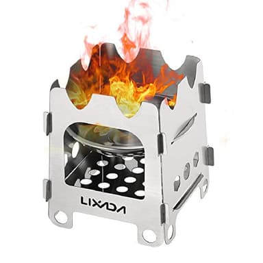 Lixada Camping Wood Stove Folding Lightweight Stainless Steel Wood Burning Stove Portable Backpacking Alcohol Stove for Outdoor Camping Hiking Picnic BBQ Picnic Hunting