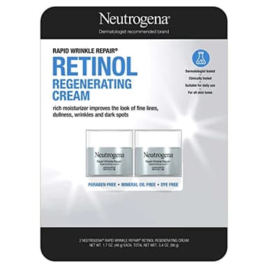 Neutrogena Rapid Wrinkle Repair Retinol Face Moisturizer, Daily Anti-Aging Cream with & Hyaluronic Acid to Fight Fine Lines, Wrinkles, Dark Spots, 1.7 oz (pack of 2) 3.4 Ounce