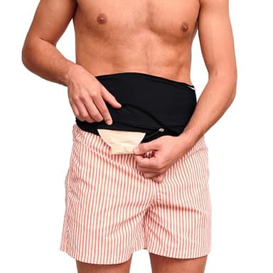 SIIL Ostomy Belt for Men & Women | FSA & FHA Approved | Premium Ostomy Bag Covers | Sports & Swimming | Colostomy Belts, Illeostomy Covers | Ostomy Wrap (Improved Zipper & Fastener) Made in EU Black