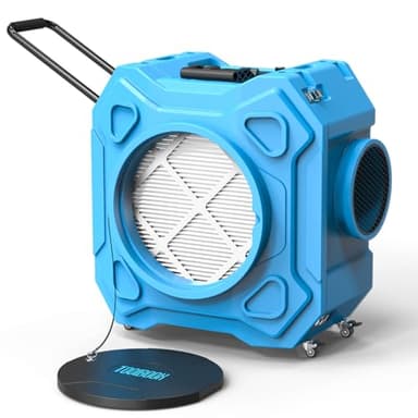 Air Scrubber with 3-Stage Filtration, 750CFM HEPA Air Scrubber Negative Air Machine with Lockable 360° Wheels & Auto-Foldable Handle, Portable Heavy Duty Air Cleaner for Home Industrial Commercial Use