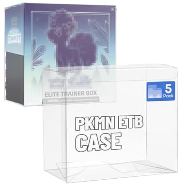 5 Pack Clear PKMN ETB Protector Case, PKMN Elite Trainer box Protector, PET Plastic Display Box Protector for Collectors Gifts Elite Trainer Boxes - 0.5mm Thick (Pack of 5)