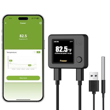 MOCREO WiFi Refrigerator Thermometer with Freezer Alarm, Digital Fridge Temperature Sensor, Email & App Alert, 2-Year Data Export, Remote App Monitor for Kitchen, Fish Tank