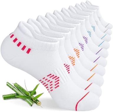 floconssy Ankle Socks for Women, Bamboo Viscose Cushioned Running Socks