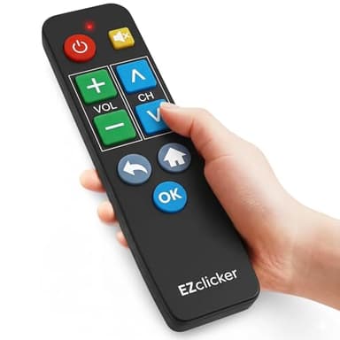 Big Button Universal TV Remote for Seniors, Simple Easy to Use, Dementia Products for Elderly, Works with Major TV Brands, NOT for Streaming (2xAAA Batteries Not Included) (Black)