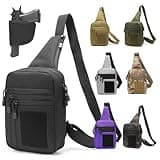 ONE WVW PIN Concealed Carry Bag for Men Women Gun Bag for CCW Pistol Holster EDC Bag Shoulder Crossbody Sling Bag of Handgun (Black)