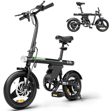 AYOLNY Mini Foldable Electric Bike for Adults, 750W Peak Folding Ebike, 36V 7.8Ah Battery 30-40 Miles, 14" Small Adult Electric Bicycle for Commuting (Ebike, Black)