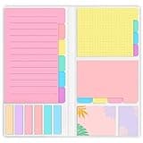 Sticky Notes Set, Post Self-Stick Notes Pads for Journaling Notebook Planner Study, Office Supplies College Essentials Back to School Supplies for High School Students Teen Girl Gifts Preppy