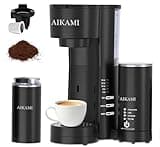 4 IN 1 Single Serve Coffee Maker with Milk Frother and Coffee Grinder, Coffee Maker for K Cup and Ground Coffee, with 30 oz Removable Water Reservoir, 6 to 14 oz. Brew Sizes, Coffee Machine for Home