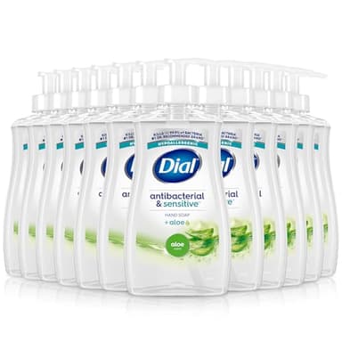 Dial Antibacterial Defense Liquid Hand Soap + Aloe, Aloe Scent, 11 Fl Oz (Pack of 12), Dermatologist-Tested Hand Wash, Gentle Formula