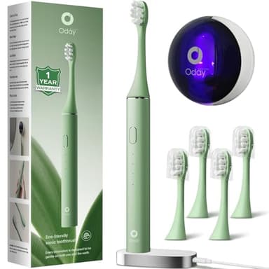 Oday Sonic Electric Toothbrush for Adults with Wall Mounted UV Cleaner